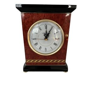 Vintage Seth Thomas Mantel analog battery block lacquer black dark flaws